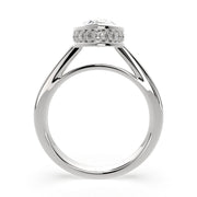 Xenia Pear Cut Halo Pave Solitaire Engagement Ring Setting - Nivetta